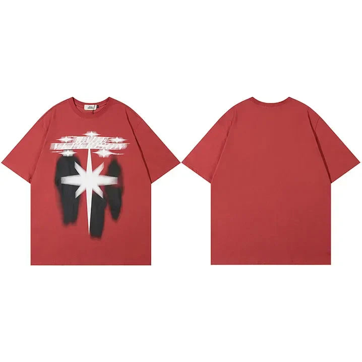 Oversized Shadow Star Graphic T-Shirt