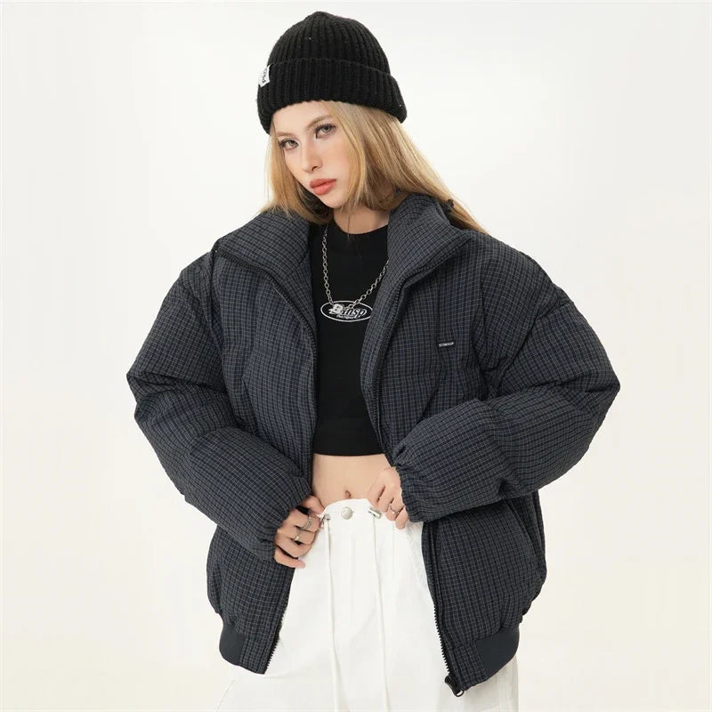 Plaid Thick Winter Padded Puffer Jacket