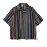 Loose Striped Short Sleeve Shirt