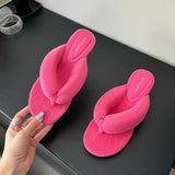 Rounded Toe Women's Wedge Slippers