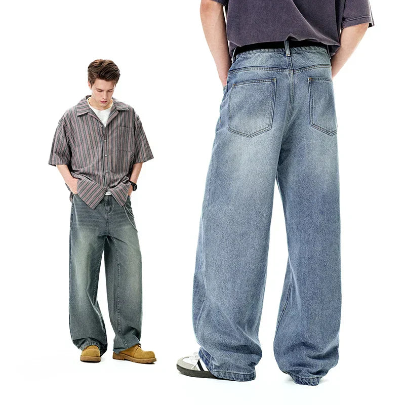 Sandblasted Straight Leg Jeans