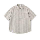 Camisa informal a rayas, suelta y estilo vintage