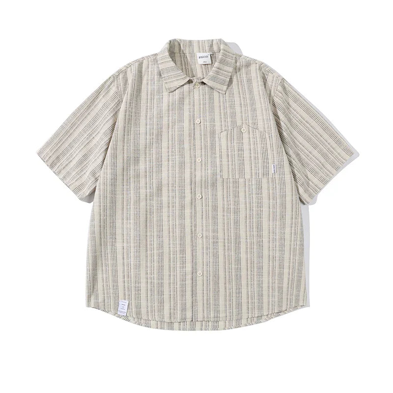 Camisa informal a rayas, suelta y estilo vintage
