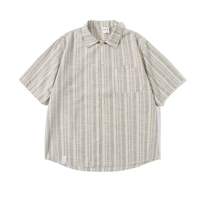 Casual Vintage Loose Striped Shirt