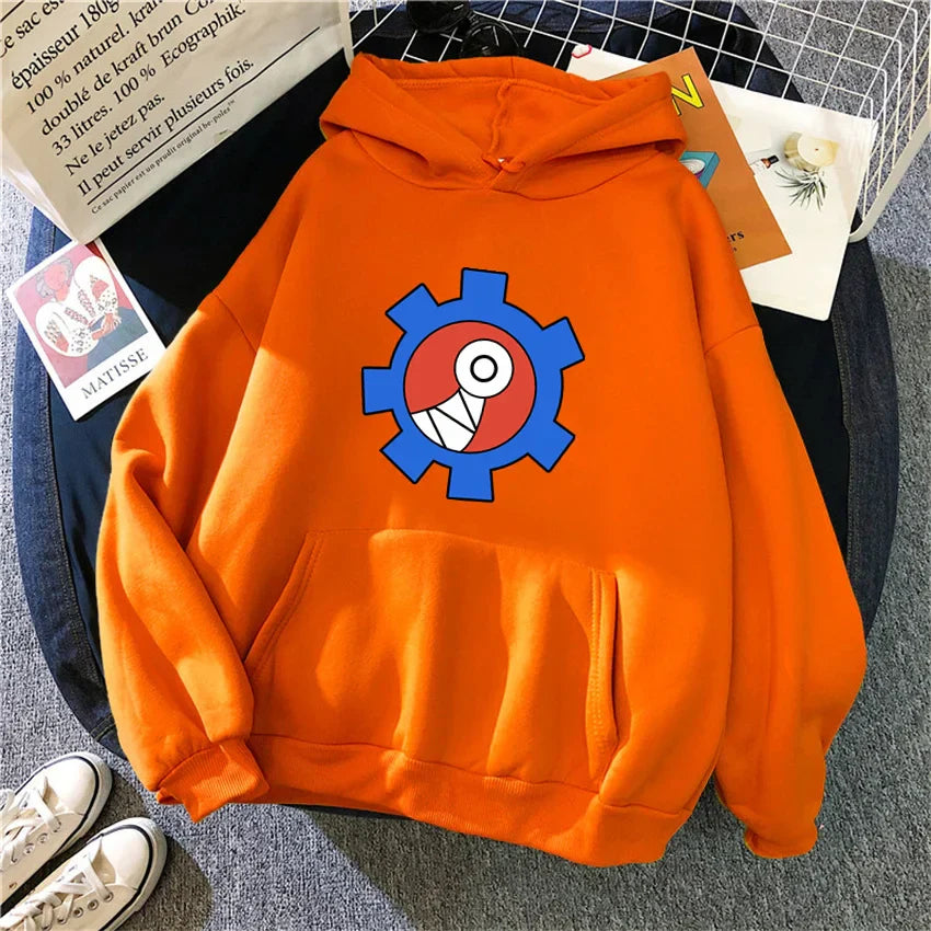 Vibrant Yellow Anime Skater Hoodie