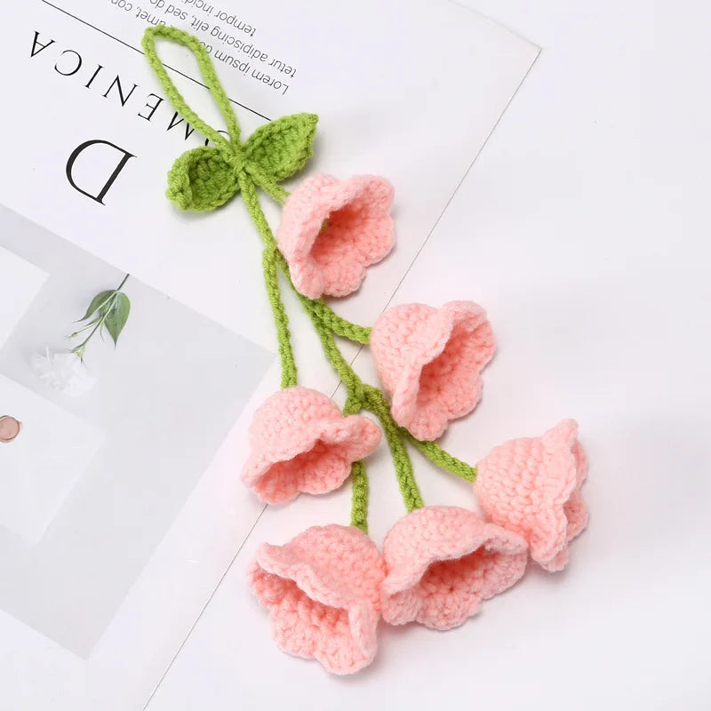 Bell Orchid Bouquet Kintted Crochet Flower