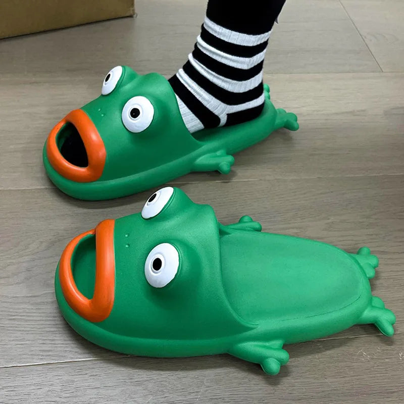 Cute Cartoon Frog Slippers