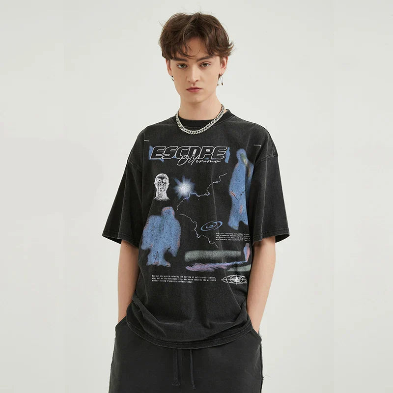 Vintage Hip Hop Washed Black T-Shirt