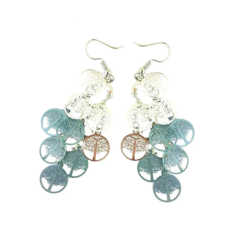 Vintage Hollow Leaves Shiny Earrings