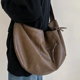 Y2K Dumpling Shaped PU Leather Crossbody Bag