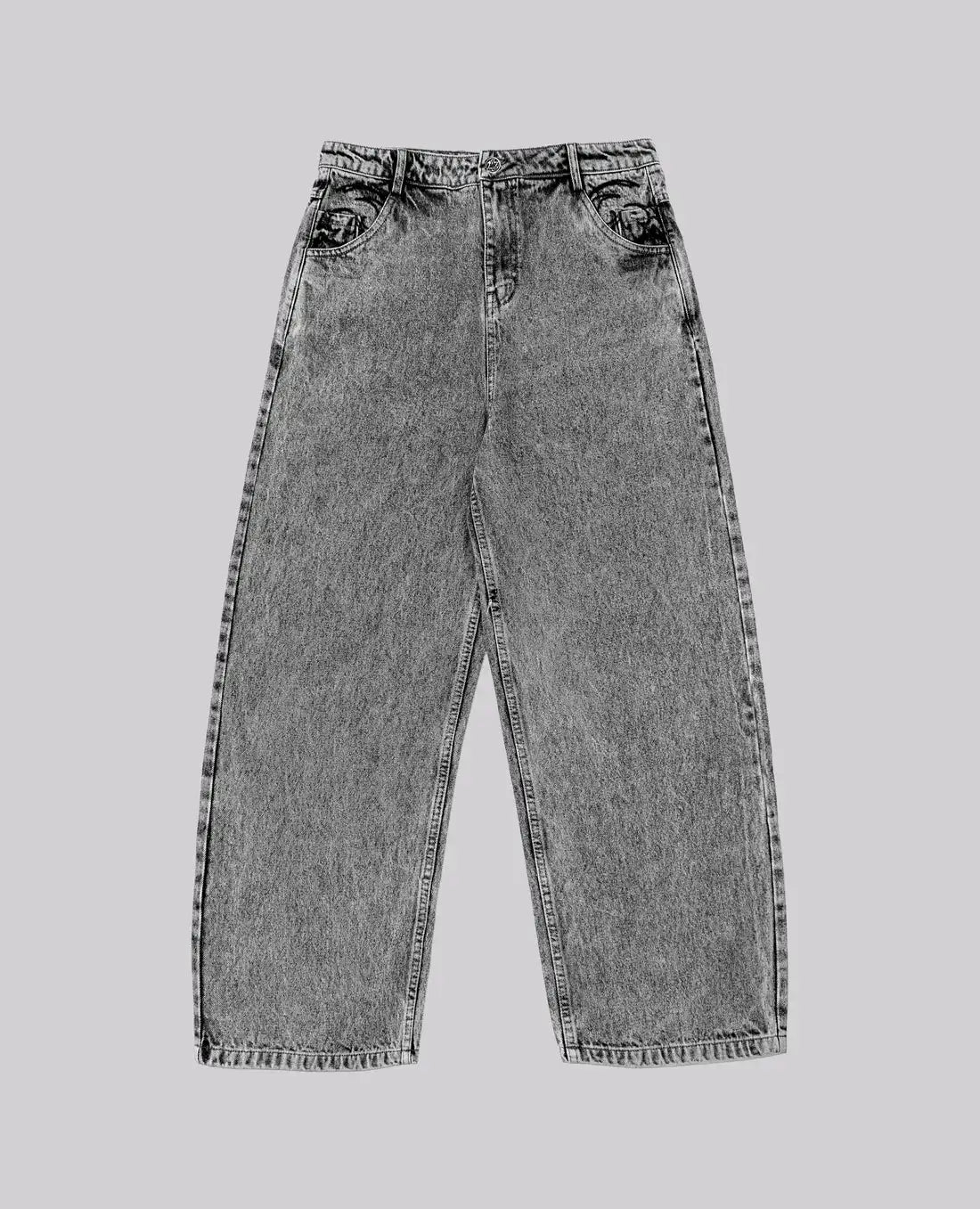 Embroidery Baggy Loose Straight Jeans