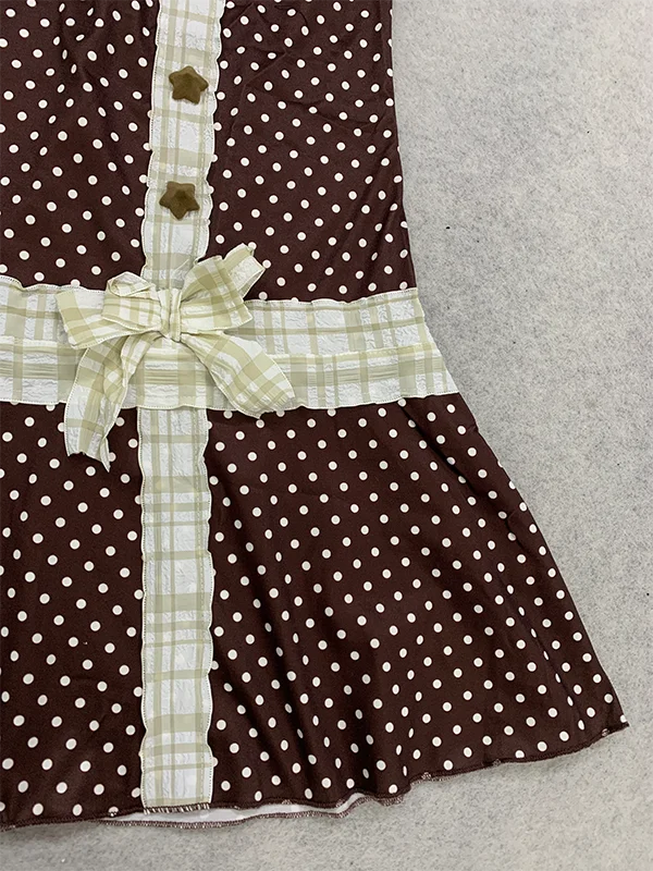 Dark Brown Polka Mini Dress