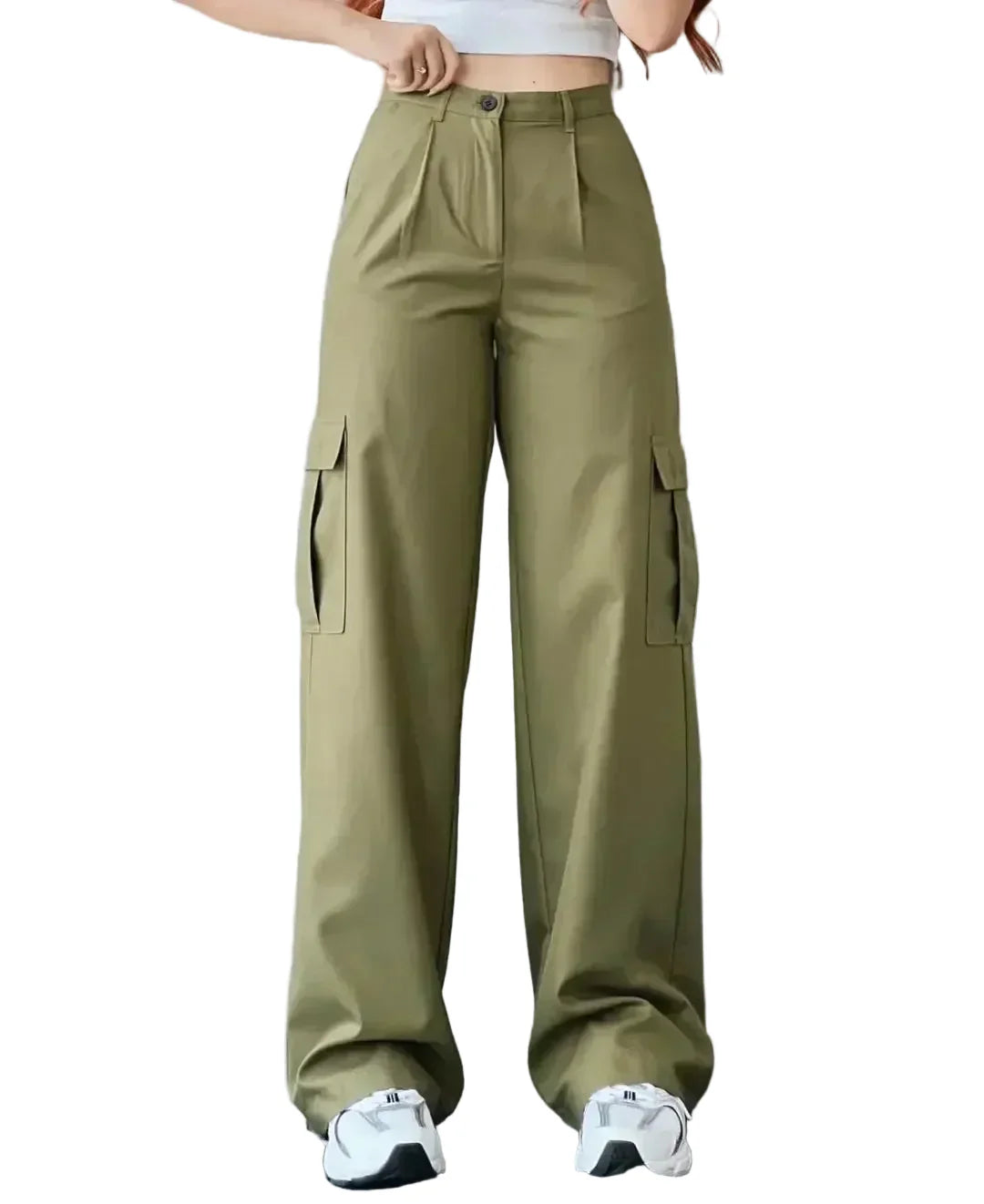 Wide Leg Solid Color Carago Pants