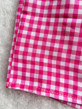 Elastic Waistband Gingham Boxer Shorts T-Shirt