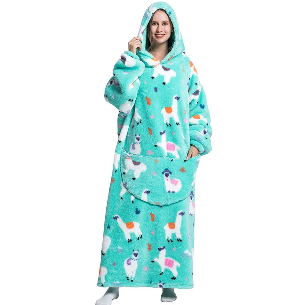 Animal Printed Hooded Blanket