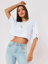 Casual Breathable Short-Sleeve Dance Fitness Crop Top