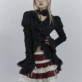 Gothic Black Dark Irregular Blouse