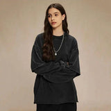 Curled Edge Round Neck T-Shirt