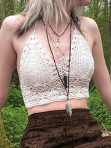 Handmade Crochet Knitted Crop Cami Women's Top