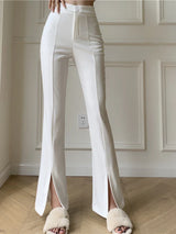 Corporate Girlie Slim Flared High Waist Pants