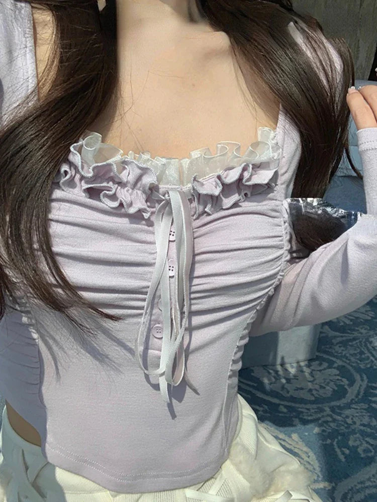 Coquette Slim Bow Blouse
