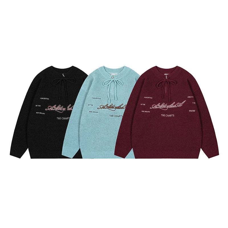 Cityboy Embroidered Zipper Pullover Sweatshirt
