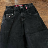 Retro Geometric Stripes Fit Jeans