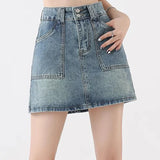 Vintage High Waist Denim Skirt