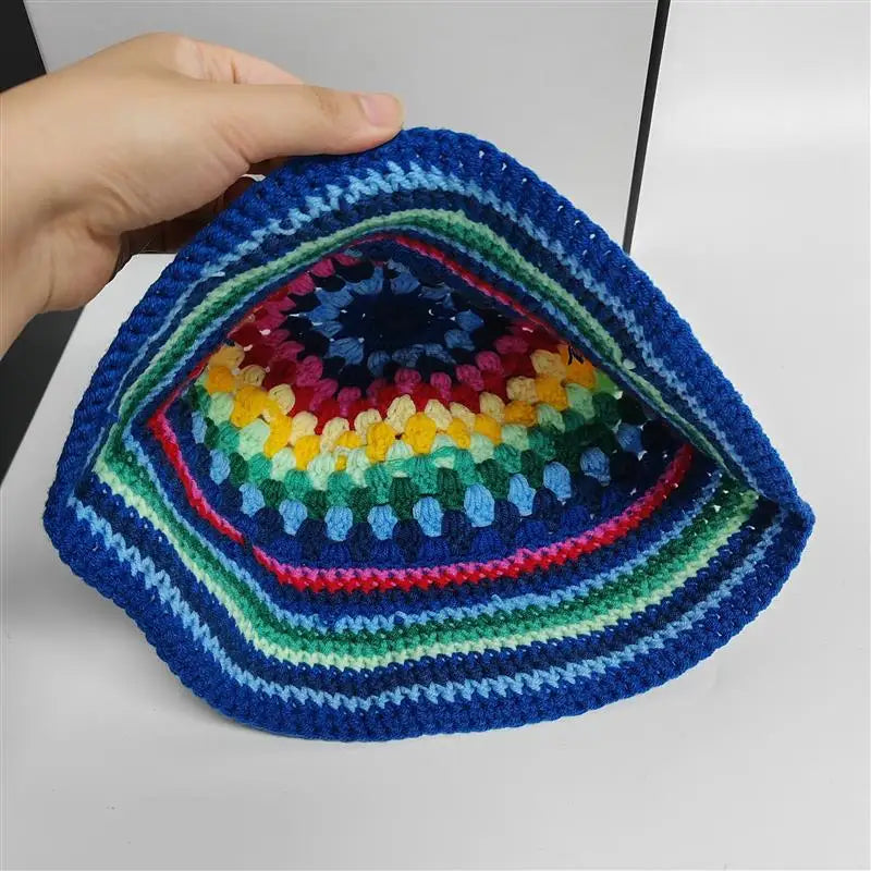 Crochet Striped Contrast Fisherman Hat