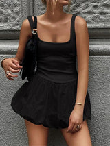 Patchwork Fluffy Mini Dress