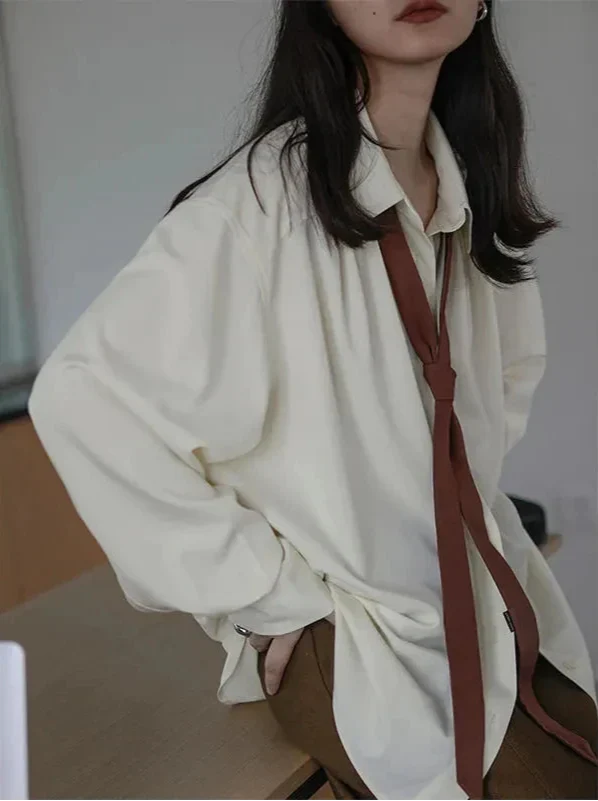 Minimalist Corporate Style Oversize Button Shirt