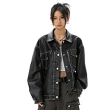 Cyberpunk Black Leather Women's Jacket