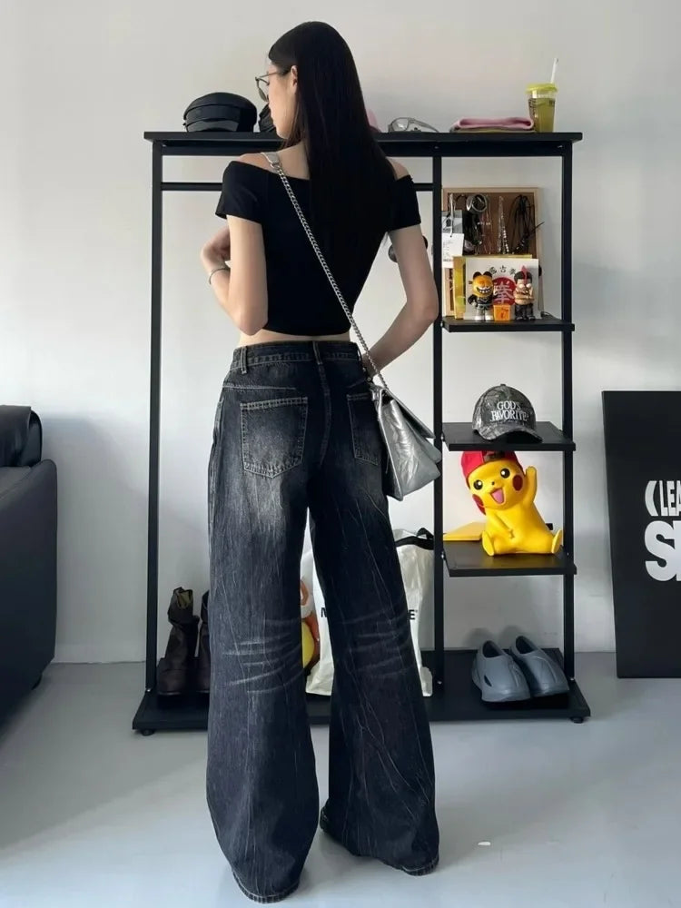 Acubi Black Vintage High Waist Jeans