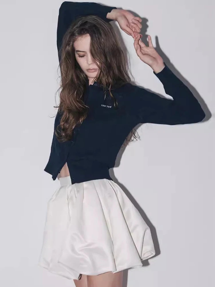 Sweet Cute Soft Shiny Satin Mini Skirt Women