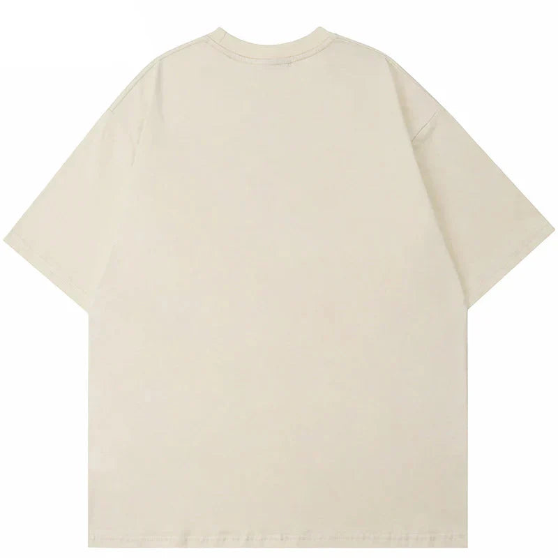 Shadow Letter Printed Hip Hop T-Shirt
