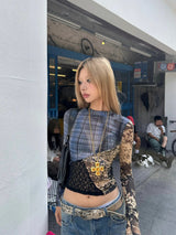 Vintage Lace Patchwork Irregular T-Shirt