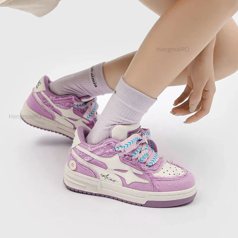 Retro Y2K Star Women's Skater Sneakers