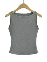 Y2k Double Layer Boat Neck Tank Top