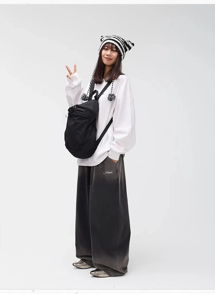Sweatpants mit weitem Bein und Farbverlauf