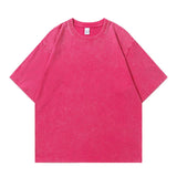 Retro Washed Vintage Solid Color T-Shirt