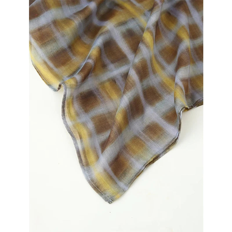 Round Neck With Scarf Wide Sleeves Blouse