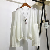 Sheer Open Front Knitted Cardigan