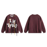 Oversize Alphabet Embroidery Knitted Sweater