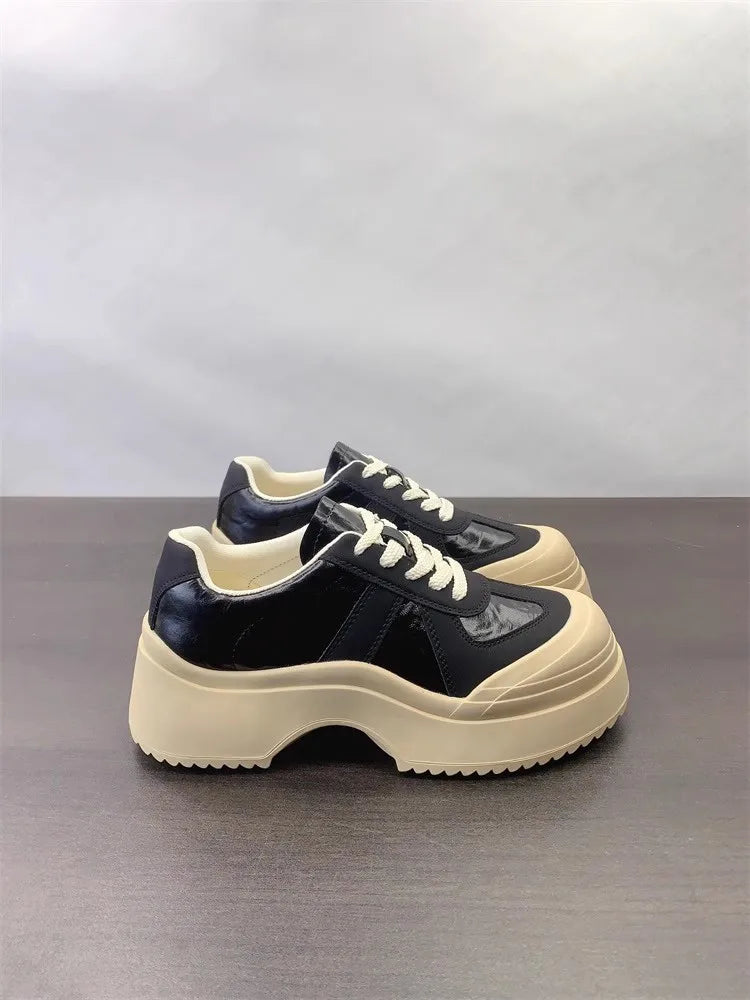 Thick Bottom Casual Leather Platform Shoes