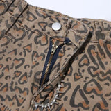 Baddie Leopard Embellished Cut Out Pants