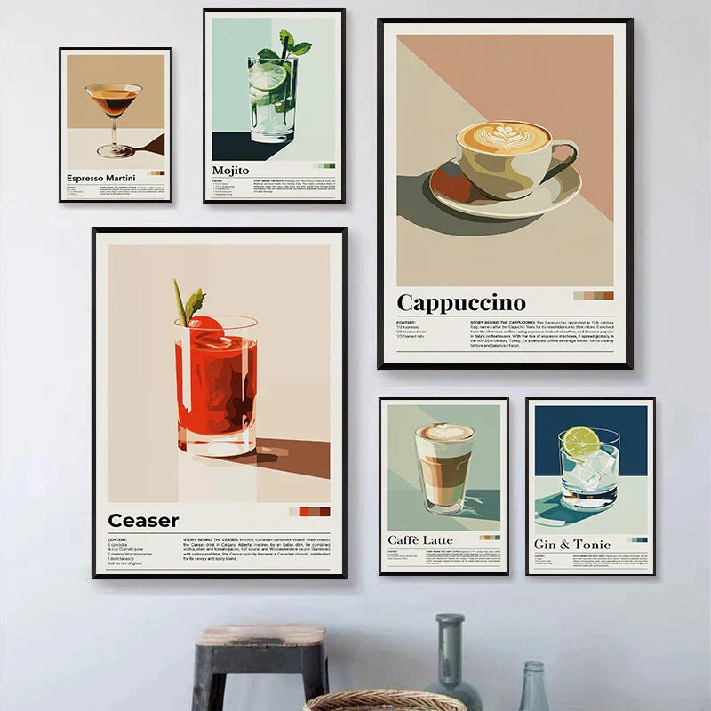 Nostalgic Minimalist Cafe Posters
