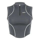 Acubi Zipper Stand Collar Top