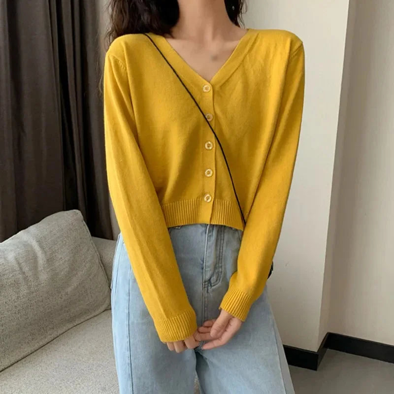 Soft V-Neck Button Down Cardigan