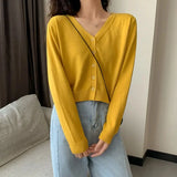Soft V-Neck Button Down Cardigan
