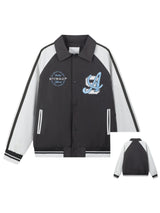 Sports Striped Patchwork Varsity Jacket